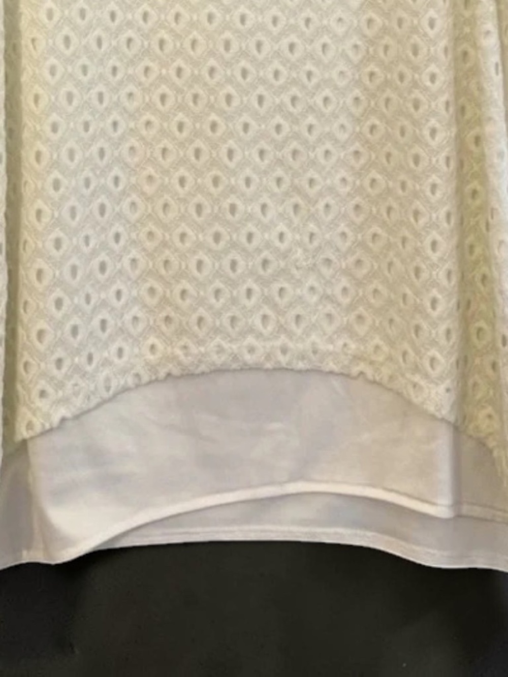 Simply Vera Vera Wang White Eyelet Layered Sleeveless Top L - Picture 7 of 16